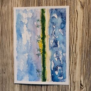Bahamian Beach - Original Watercolor